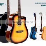 Beginner Ivory White Binding Rosewood Fingerboard All Linden Acoustic Guitars thumbnail-1