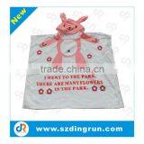 Kids Poncho Towel With Hood in Cotton Velour Pink Rabbit Design thumbnail-1