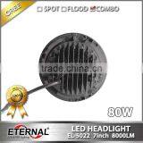 7in Round Off-road Truck SUV Cars 4x4 Vehicles High Power 160W Dual Sealed Beam Halo Ring Driving Lamp thumbnail-3