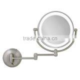 LED Wall Mount Mirror, Satin Nickel LED Wall Makeup Mirror thumbnail-1