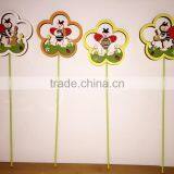 Promotion Design Good Quality Popular Easter Decoration Wooden Ladybug Picks Beetle Stick Decoration thumbnail-1
