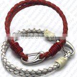 Round Braided Real Leather Bracelet for Man / High Quality Leather Bracelet for Lover thumbnail-3