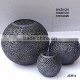 Aluminium Ball Shape Votive With Hand Cut Patterns in Antique Grey Finish Other Finishes Available thumbnail-1