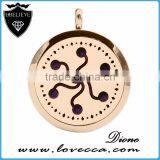 20mm/25mm/30mm Round High Quality Locket Pendant Stainless Steel Diffuser Necklace thumbnail-1