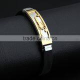 Silicone Man Bracelets Fashion Stainless Steel Scorpion Design Length Adjustable Cool Men Jewelry Bangles thumbnail-3