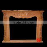 Classic Style HN Yellow Marble Fireplace Mantel thumbnail-1