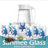 Heat Transfer Glass Colorful Big Juice Gift Glass Jug Set thumbnail-1