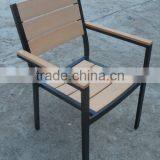 plastic wood table and chair teak color