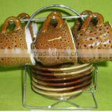 Animal Glazed Customized Ceramic Coffee Mug Sets With Rack thumbnail-1