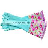 Kitchen Cleaning Dish Washing Lace Warm Waterproof Laundry Gloves thumbnail-4