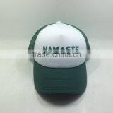 Screen Printed Logo Design Mesh Trucker Hats Green Color thumbnail-4