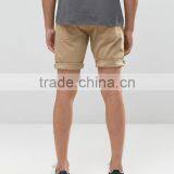 2016 High Quality Latest Custom Five Pocket Men's Khaki Slim Fit 100% Cotton Stretch Denim Concealed Fly Casual Plain Hot Shorts thumbnail-2