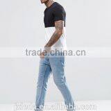 Customize Men Longline Muscle Slim Fit Contrast Color Blank T-shirt thumbnail-4