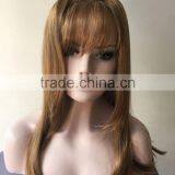 Natural Blonde Kinky Straight Wig Yaki Straight Brazilian Virgin Wigs Synthetic Hair Sexy Women Wig thumbnail-4