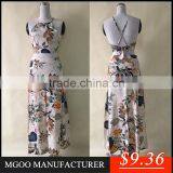 MGOO New Season Design Cheap Price Two Piece Set Women Dress Halter Backless Bandage Dress Flowers Printed Dress NB00965