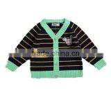 Contrast Color Trim Baby Cotton Sweater Cardigan thumbnail-5