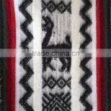 3/4 Sleeve Super Soft Warm Geometric Pattern 100% Llama Wool Poncho thumbnail-6