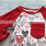 Baby Girls Clothes Raglan Tops V-day Raglan Girls Red Heart Raglans Autumn Top Girls Valentines Day Icing Raglans Tshirt thumbnail-2