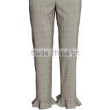 Summer Ankle-length Frill Trousers Woven Women Slacks thumbnail-3