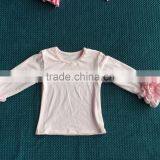 LY-083 Soild Color Baby Cotton Shirts Long Sleeve Top Icing Girl Ruffle Shirts Toddler Kids Clothing Boutique 2016 thumbnail-4