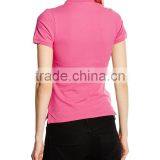 Women's Pique Two-button Placket Pink, Casual Polo Tee Shirt thumbnail-2