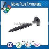 Made in Taiwan Yellow Zinc Black Phosphate Coarse Phillip Twin Fine Thread Zinc Drywall Screw thumbnail-2