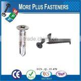 Taiwan #9-15 x 1-1/2" Zinc Pan Head Bimetal 6-Lobe Washer Head Sheet Metal Screw Type AB With Hex Double Lock Washer Square thumbnail-5