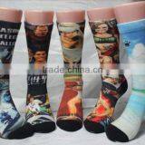 OEM 360 Women Heat Sublimation Printing Socks Printing Crew Sock thumbnail-4