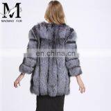 Latest Women Fashionable Fox Fur Jacket Lovely Beautifur Real Silver Fox Fur Coat Sex thumbnail-3