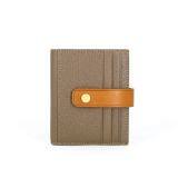 Custom Goatskin Buckle Ladies Purse Card Bag Hit Color Multi-card Leather Small Wallet