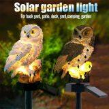 European Style Retro Resin Solar Simulation Owl Garden to Insert Small Night Light Garden Crafts Place thumbnail-1