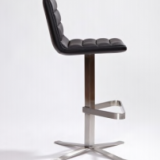 Adjustable height bar stool with stainless steel base