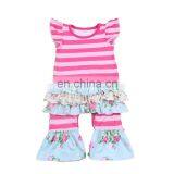 Ruffle Designer Children's Clothing Wholesale Stripe Baby Clothes China thumbnail-1