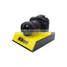 Custom Acrylic Camera Display Stand With Black and Yellow for Stores and Home