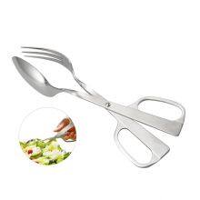 Stainless Steel Salad Servers Spoon Scissor Tong Serving Tong With Spoon Fork thumbnail-1