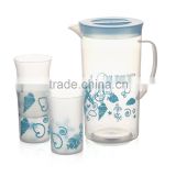 2.4L Plastic Water Jug with 4 cups plastic water pitcher water kettle