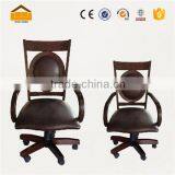 Hot Sale Wooden Black Leather Office Chair thumbnail-2