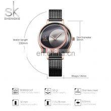 SHENGKE Black Plated Jewelry Watch Sets Dazzling Diamond Earing Necklace Accessories Gift Watches Sets Ladies Watch Luxury thumbnail-5