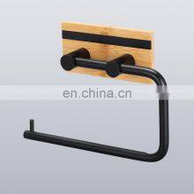 Direct Factory Supply Customized Logo Toliet Wall Mount Paper Towel Holder Bamboo Modern thumbnail-2