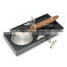 Luxury Customizedprinting Logo Diy Wood and Leather Cigar Ashtray thumbnail-1