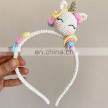 Hot Sale Crochet Unicorn Headband Accessories For Babies, Hair Bow Vietnam Supplier Cheap Wholesale thumbnail-2