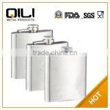 Promotional Matt Finished 6oz Stainless Steel Plain Hip Flask