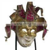 Wholesale Red And Gold Italy Venice Feather Masquerade Mask For Venetian Masked Ball thumbnail-4