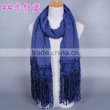 New Design Korea Women Fashion Cotton Plain Lace Scarf thumbnail-1