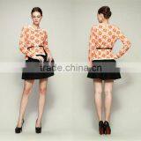 2014 Brand Name Newest European Runway Styles Edelweiss Knitted Models Sweater Tops +mini Skirts With Belt D1691501 thumbnail-3