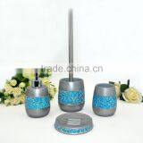 Golden Brown Painting With Shining Glass Polyresin Bathroom Accessories Set thumbnail-6