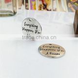 "Everything Happens For A Reason" Pendant Charms OEM Silver Floating Charms
