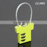 RANDOM Mix Colors Green T-shirt Shaped Three Coded Lock Blank Metal Zinc Alloy Steel Wire Combination 3 Digitals Padlock thumbnail-4