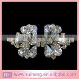 Flower Crystal Wholesale Silver Pair Buckle Brooch of Wedding Invitation Decorations thumbnail-1