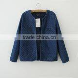 2014 European Women Fashion 100% Cotton Slim Denim Long Sleeve Jeans Winter Cotton-padded Jacket thumbnail-2